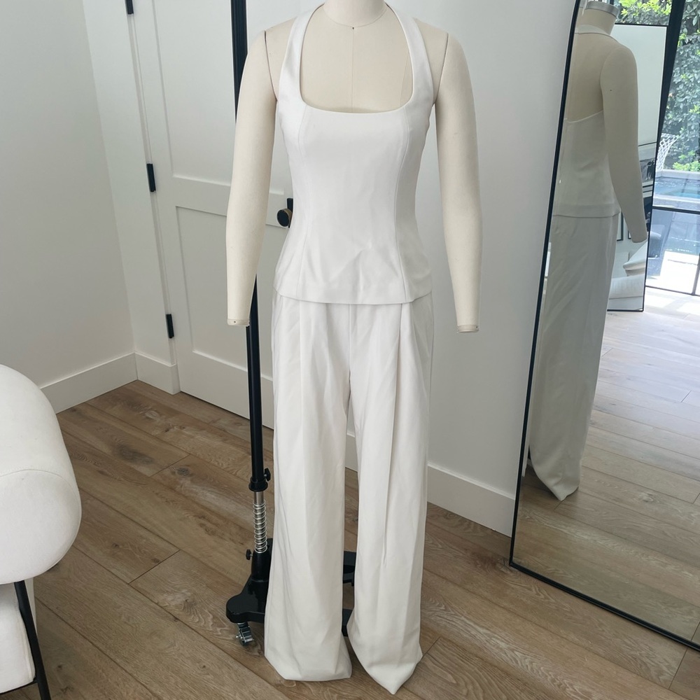 Lovers + Friends Cream Scoop-Neck Wide-Leg Jumpsuit